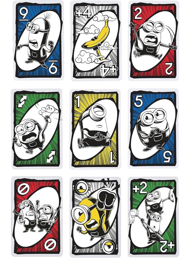 Stud UNO Minions Family Card Game with 112 Cards in a Collectible Storage Tin, Family Night Game for 2-10 Players, 7+Years Old - Image 2